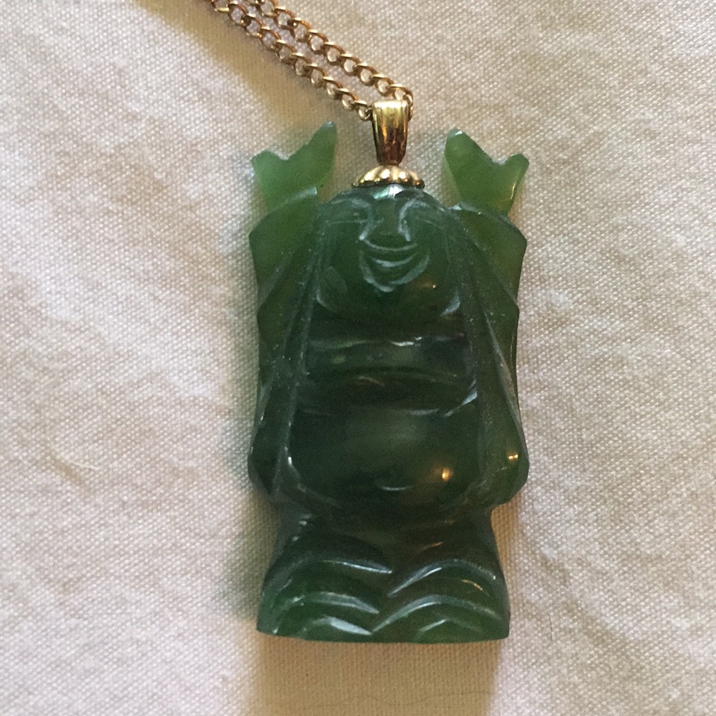 Jade Hawaiian God Pendant Necklace Nwot 28$
